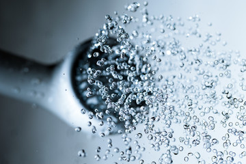 Water drops and shower head.