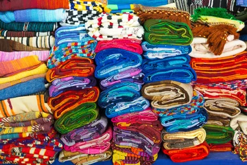 Fotobehang textile patterns in morocco © Nikolai Link
