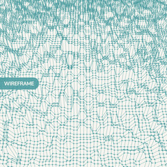 Lattice Structure. Science or Technology Background. Graphic Design. 3D Grid Surface. Abstract  Vector Illustration.