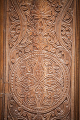 Wooden door Arabic decorations