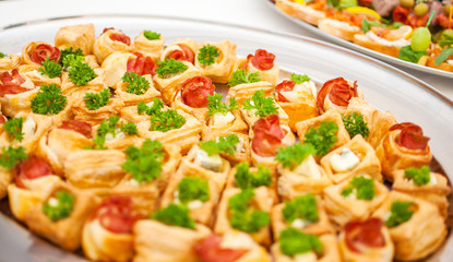 Delicacies and snacks at a buffet or Banquet. Catering