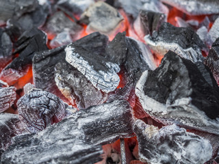 Holzkohle Glut
