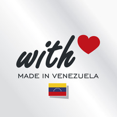 With Love Made in Venezuela logo silver background