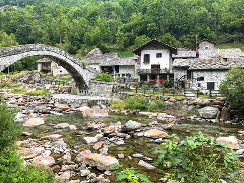 Medieval town of Traversella Fondo, Val Chiusella, Piedmont