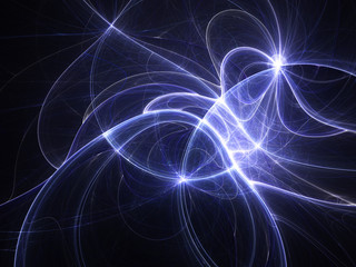 Fototapeta premium Dark blue fractal curves, digital artwork for creative graphic design