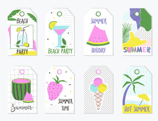 Set of summer gift tags and labels