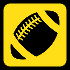 yellow, black sign - american football ball icon