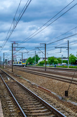 Fototapeta na wymiar Railway train station in Ruisbroek, Belgium