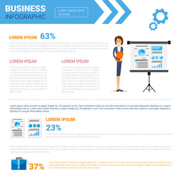 Business Infographics Set Copy Space For Presentation New Idea Project Concept Flat Vector Illustration