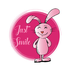 Cute rabbit with text 