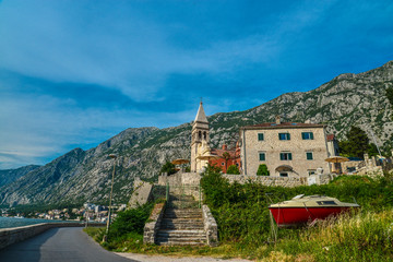 Fototapeta na wymiar old church of the Bay of Kotor