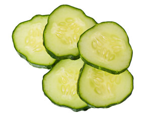 Part of cucumber isolated on white background.
