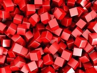 Red Cubes Chaotic 3d Background