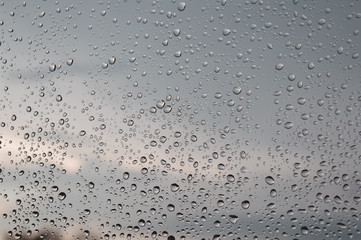 Drops of rain on the window