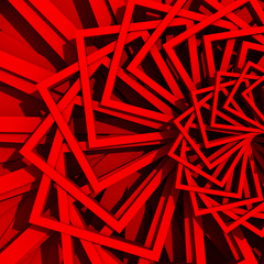 Bright Red Geometric Red Cubes Background