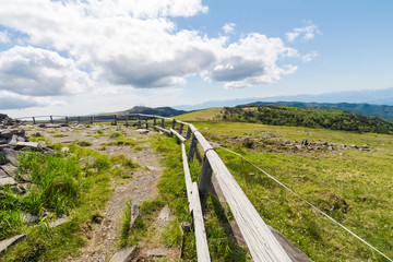Beautiful landscape mountain and road view of Utsukushigahara is  one of the most important and popular natural place in Nagano