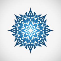 Abstract blue element. Blue star, flower.