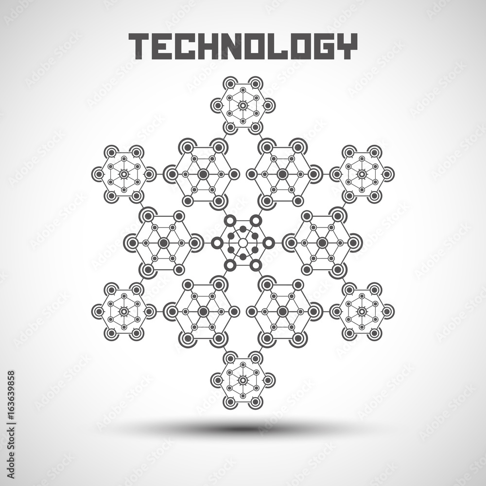Aufkleber abstract technology background. technology element with shadow.