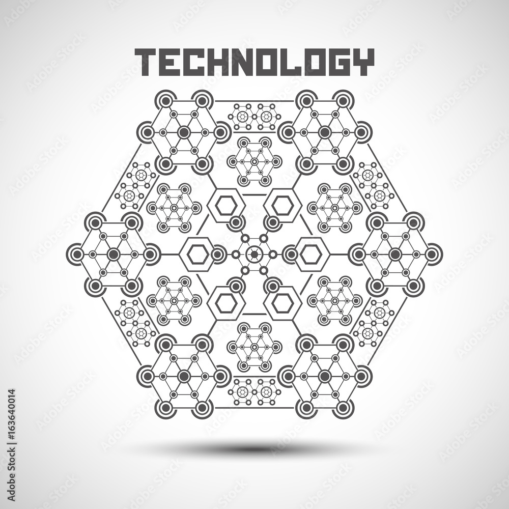 Poster abstract technology background. technology element with shadow.