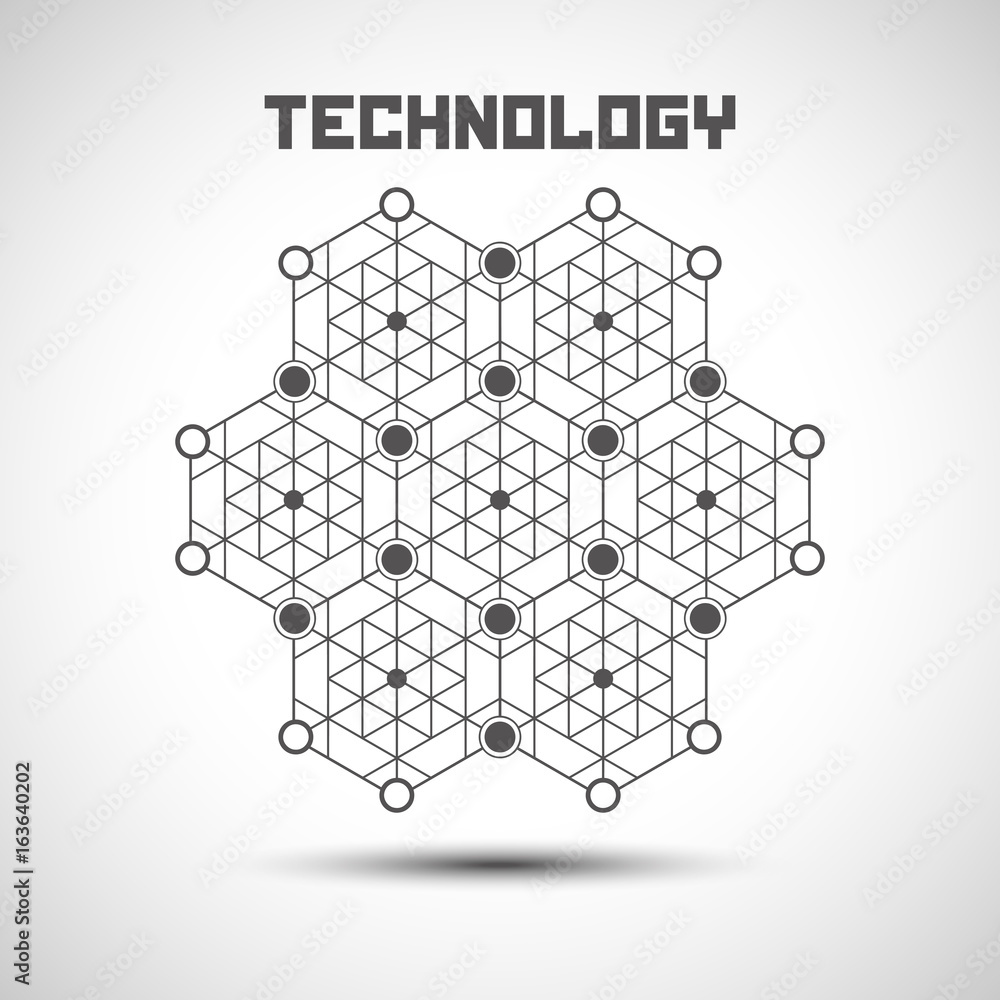 Poster abstract technology background. technology element with shadow.