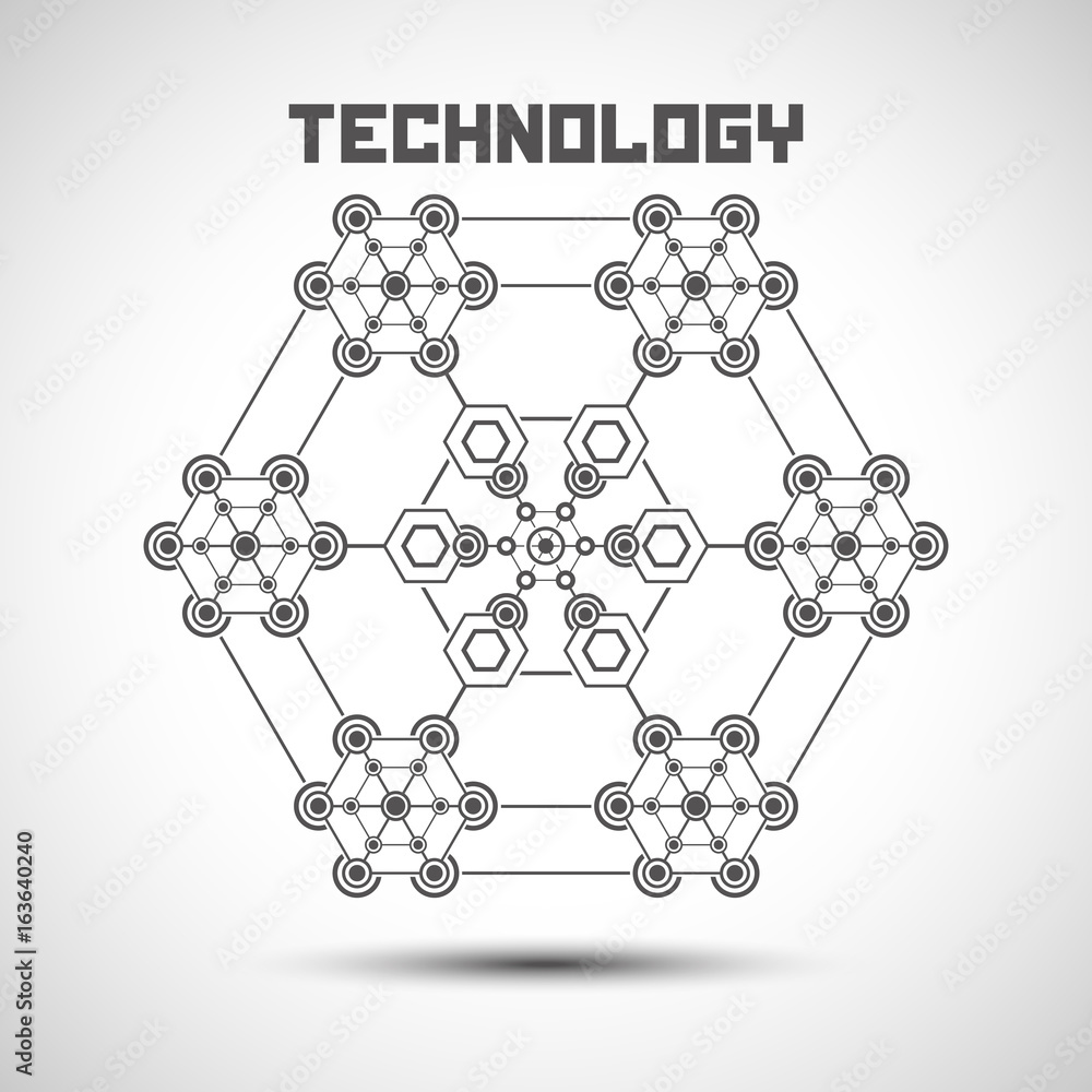 Poster abstract technology background. technology element with shadow.