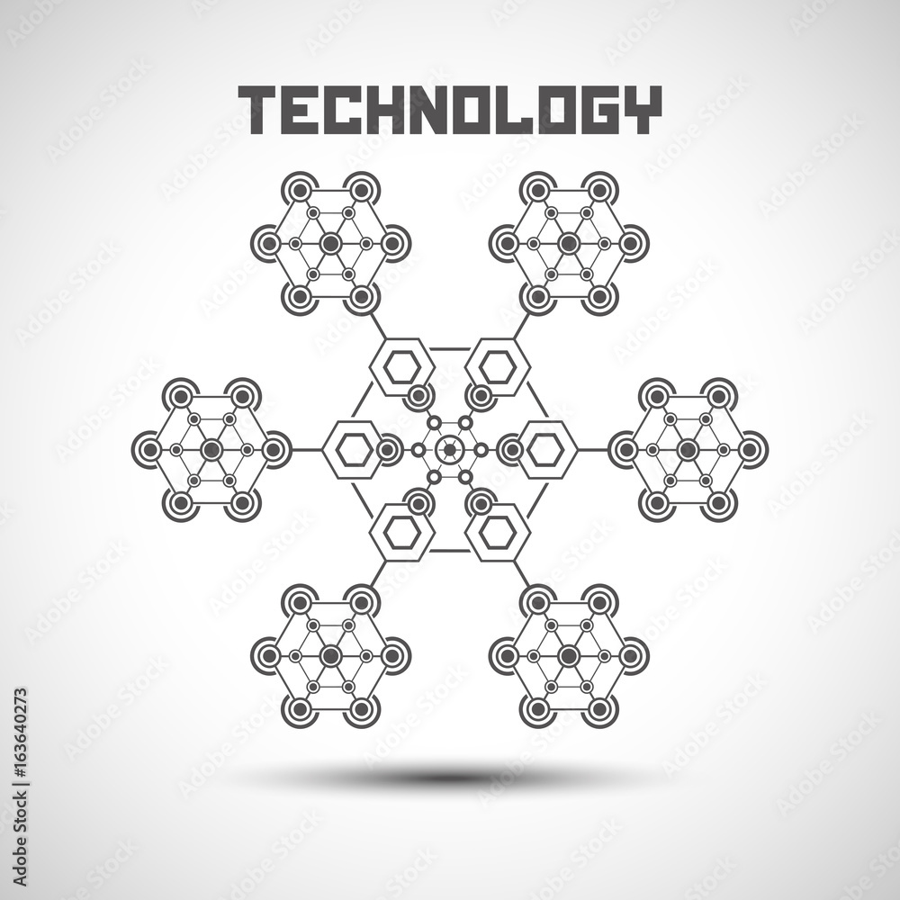 Poster abstract technology background. technology element with shadow.