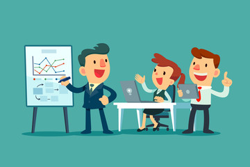 business team working together in office