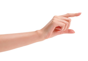 Beautiful female hand holding items