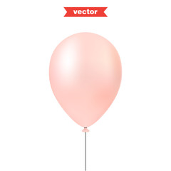 Rose gold air balloon, realistic 3d vector illustration, close-up looks with reflects. Isolated on white background