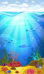 Obraz na płótnie Canvas Underwater- Seabed with corals