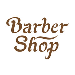 Barber Shop Signboard. Vector lettering label design