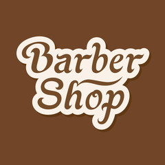 Barber Shop Signboard. Vector lettering label design