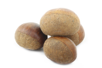 chestnuts isolated on white background