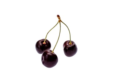 A lot of a red cherry isolated on a white background