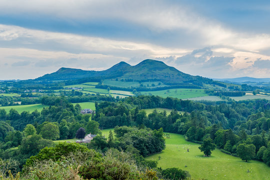 Scott's View looking to the Eildon Hills in the Scottish Borders. Scotland UK, Europe