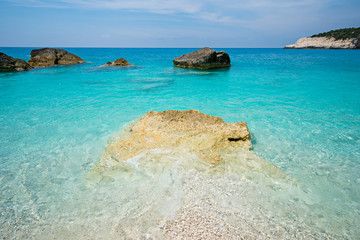 View of Porto Katsiki beach on Lefkada island in Greece