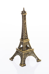 Fototapeta na wymiar Eiffel tower isolated on white background, clipping path included
