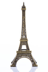 Eiffel tower isolated on white background, clipping path included