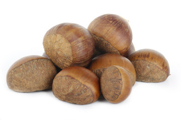 chestnuts isolated on white background