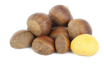chestnuts isolated on white background