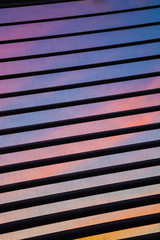 View of the sky through the blinds