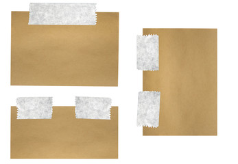 Brown paper with white stickers isolated for ideas of designers