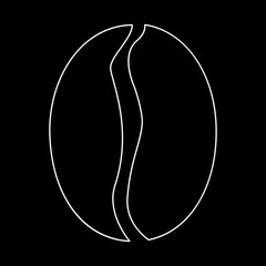 Coffee bean  the white path icon .