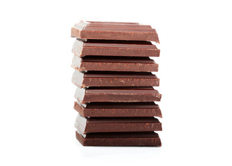 Chocolate bar isolated closeup.