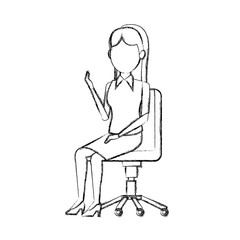 business woman sitting office chair people