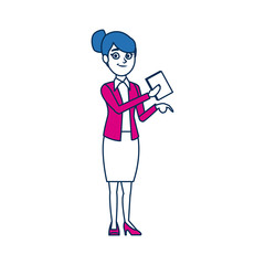 business woman employee holding document office work