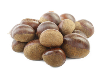 heap of chestnut isolated