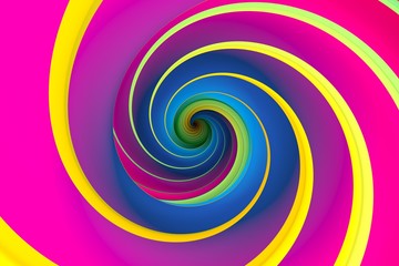 colorful abstract background with twist 3d illustration
