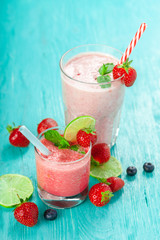 healthy berry smoothie in glass