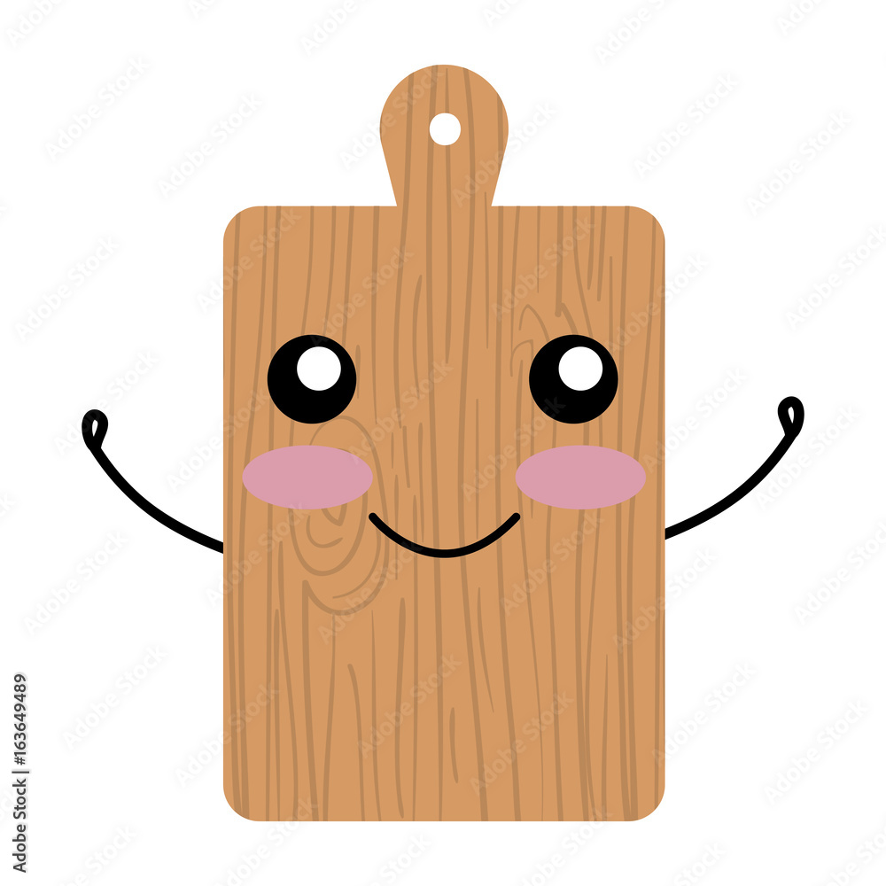 Canvas Prints kitchen board wooden kawai character vector illustration design